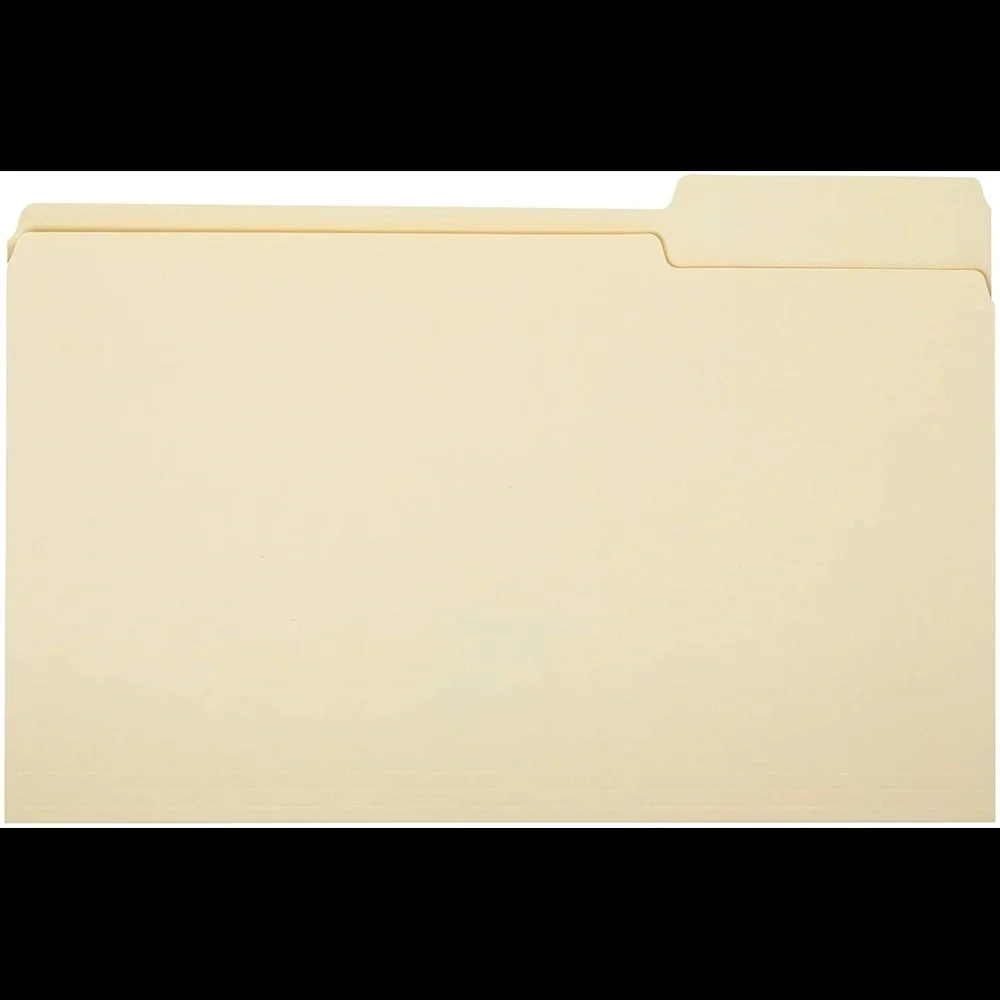 Beige File Folders - 1/3 Tab, Manila, Legal Size, 75-Pack